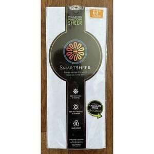 SmartSheer Insulating Window Sheer - 59"x63- White - Single Pocket-rod Panel New